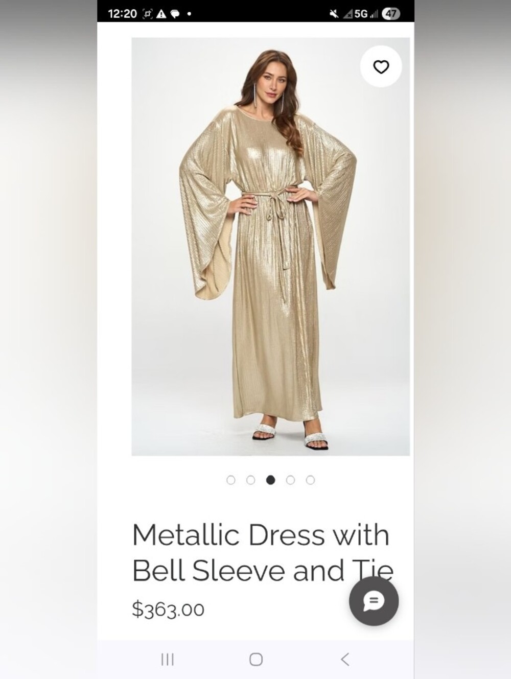 Metallic Gold Pleated Bridesmaid Dress